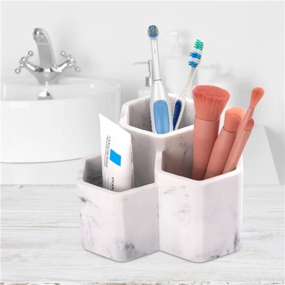 Toothbrush Holder for Bathrooms Toothpaste Holder Stand Bathroom Organizer - Picture 5 of 7